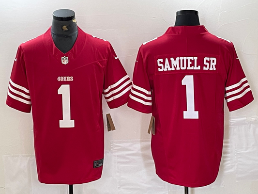 Men's San Francisco 49ers Deebo Samuel Sr #1 Scarlet Vapor F.U.S.E. Limited Jersey1