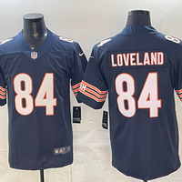 Men's Chicago Bears Colston Loveland #84 Navy 2025 NFL Draft First Round Pick Game Jersey