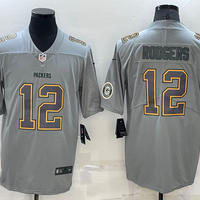 Men's Green Bay Packers Aaron Rodgers #12 Gray Atmosphere Fashion Game Jersey1