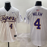 Men's LSU Tigers Steven Milam #4 White Replica Player Jersey