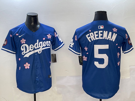 Men's Los Angeles Dodgers Freddie Freeman #5 Royal Alternate Replica Team Jersey1