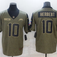 Men's Los Angeles Chargers Justin Herbert #10 Brown Game Jersey1
