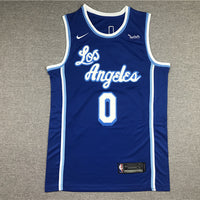 Men's Los Angeles Lakers Russell Westbrook Blue Hardwood Classic Swingman Jersey1