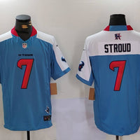 Men's Houston Texans C.J. Stroud #7 Light Blue Game Jersey