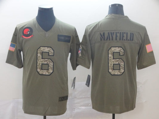 Men's Cleveland Browns Baker Mayfield Olive Player Limited Jersey1
