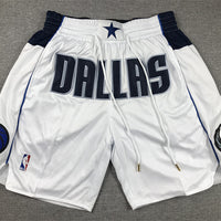Men's Dallas Mavericks White Pocket Shorts1