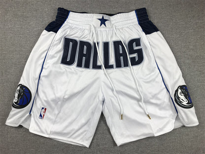 Men's Dallas Mavericks White Pocket Shorts1