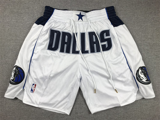 Men's Dallas Mavericks White Pocket Shorts1
