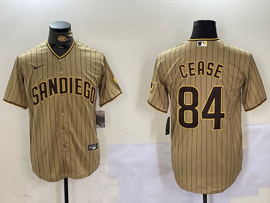 Men's San Diego Padres Dylan Cease #84 Tan Alternate Limited Player Jersey1