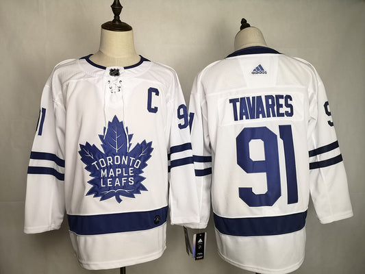 Men's Toronto Maple Leafs John Tavares #91 White Player Jersey1