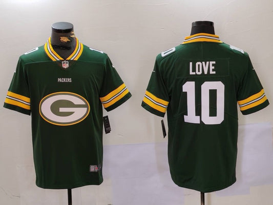 Men's Green Bay Packers Jordan Love #10 Green Player Jersey1