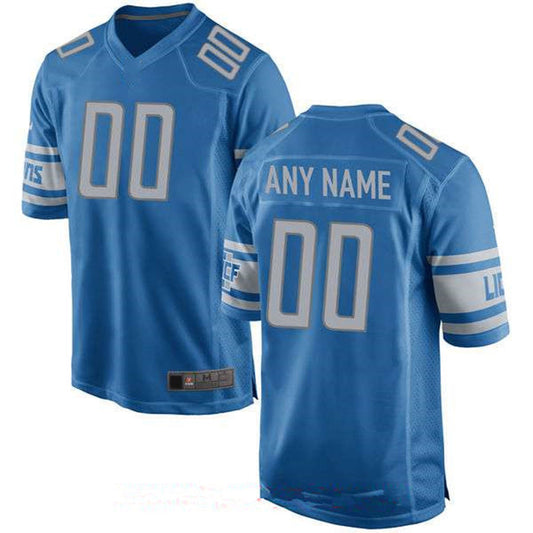 Custom1 Detroit Lions Blue Team Color Game Jersey1 Stitched American Football Jerseys