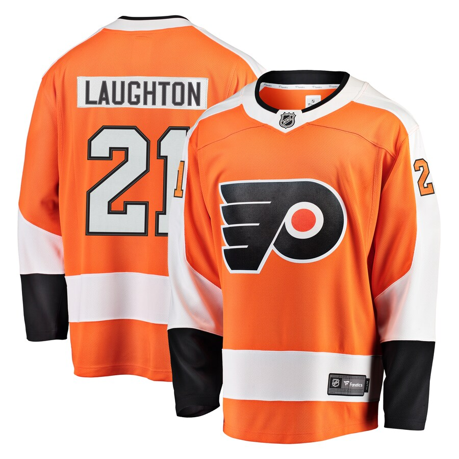Men's Philadelphia Flyers Scott Laughton #21 Orange Replica Player Jersey1