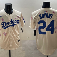 Men's Los Angeles Dodgers Kris Bryant #24 Cream Alternate Replica Player Jersey1