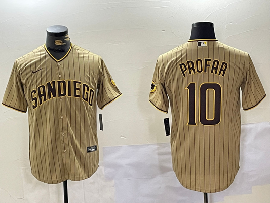 Men's San Diego Padres Jurickson Profar #10 Tan Alternate Limited Player Jersey1