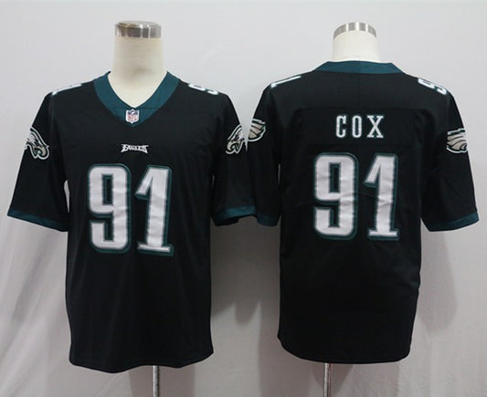 Men's Philadelphia Eagles Fletcher Cox #91 Black Game Jersey1
