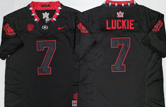 Men's Georgia Bulldogs Lawson Luckie #7 Black Game Jersey