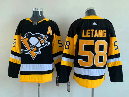 Men's Pittsburgh Penguins Kris Letang #58 Black Game Jersey1