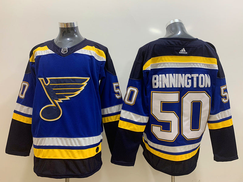 Men's St. Louis Blues Jordan Binnington #50 Blue Home Breakaway Player Jersey1