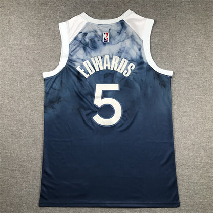Men's Minnesota Timberwolves Anthony Edwards #5 Blue 2023/24 Swingman Jersey1 - City Edition