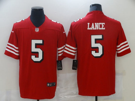 Men's San Francisco 49ers Trey Lance #5 Red Vapor Limited Jersey1