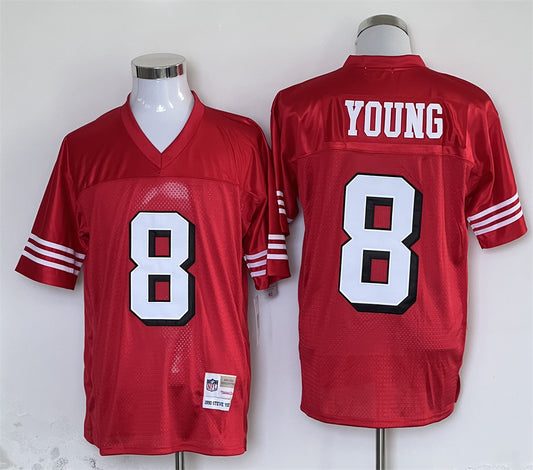 Men's San Francisco 49ers Steve Young Mitchell & Ness Scarlet Legacy Replica Player Jersey1