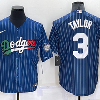 Men's Los Angeles Dodgers Chris Taylor #3 Blue Replica Game Jersey1