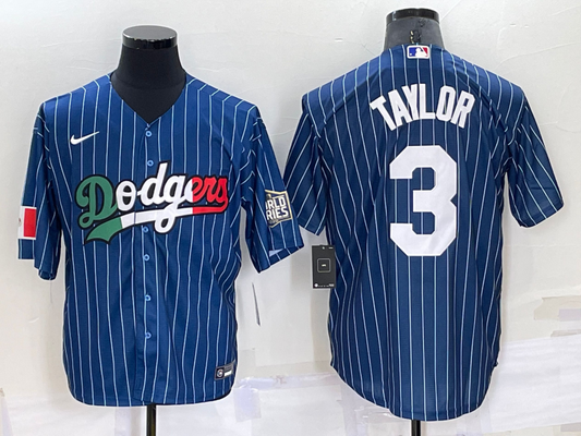 Men's Los Angeles Dodgers Chris Taylor #3 Blue Replica Game Jersey1