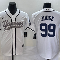 Men's New York Yankees1 Aaron Judge #99 White Player Jersey Joint Edition