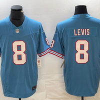 Men's Tennessee Titans Will Levis #8 Light Blue Oilers Throwback Legend Player Jersey1