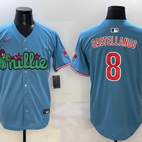 Men's Philadelphia Phillies Nick Castellanos #8 Blue Player Jersey1