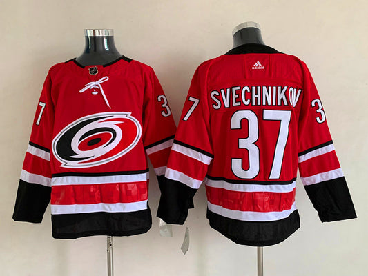 Men's Carolina Hurricanes Andrei Svechnikov #37 Red Player Jersey1