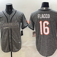 Men's Cincinnati Bengals Joe Flacco #16 Gray Team Game Jersey