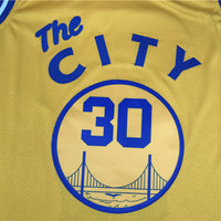 Men's Golden State Warriors Stephen Curry Gold Fast Break Team Replica Jersey1