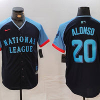 Men's National League Pete Alonso #20 Navy 2024 MLB All-Star Game Limited Player Jersey1