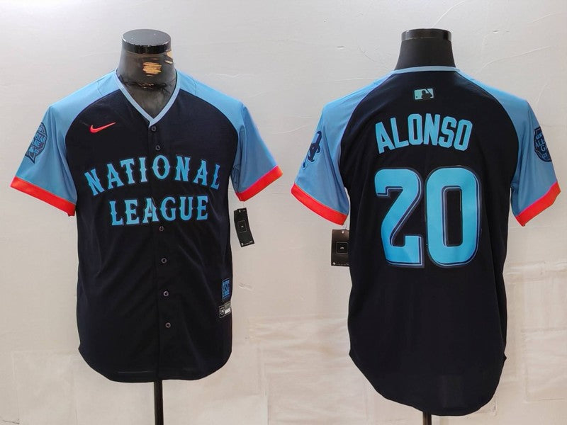 Men's National League Pete Alonso #20 Navy 2024 MLB All-Star Game Limited Player Jersey1