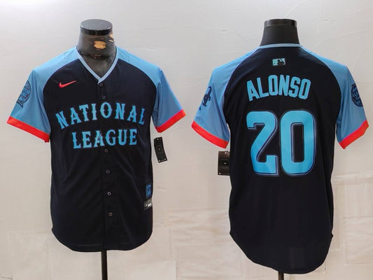 Men's National League Pete Alonso #20 Navy 2024 MLB All-Star Game Limited Player Jersey1