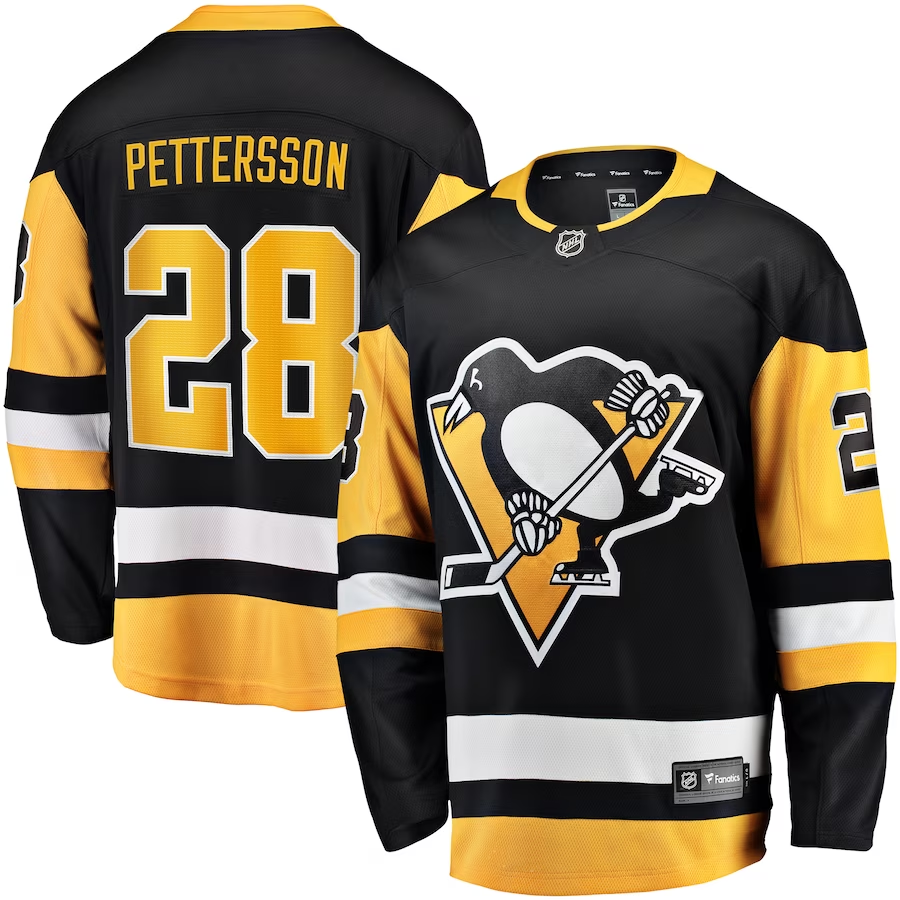 Men's Pittsburgh Penguins Marcus Pettersson #28 Black Player Game Jersey1