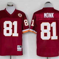 Men's Washington Redskins Art Monk Mitchell & Ness Burgundy Legacy Replica Jersey1