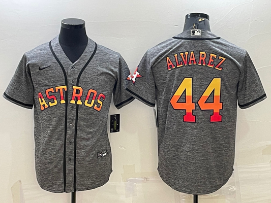 Men's Houston Astros Yordan Alvarez #44 Gray Replica Team Jersey1