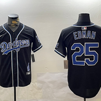 Men's Los Angeles Dodgers Tommy Edman #25 Black Replica Player Jersey1