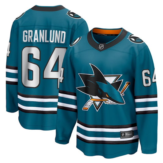 Men's San Jose Sharks Mikael Granlund #64 Teal Home Breakaway Jersey1