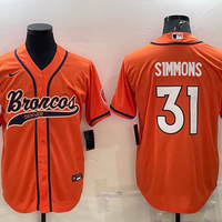 Men's Denver Broncos Justin Simmons #31 Orange Game Jersey1 Joint Edition
