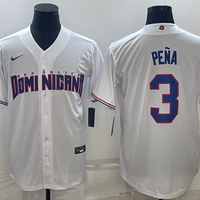Men's 2023 World Baseball Classic #3 Jeremy Pena Dominican Republic White Jersey1