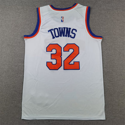 Men's New York Knicks Karl-Anthony Towns #32 White Swingman Jersey1 - Association Edition