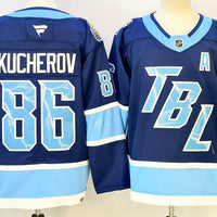 Men's Tampa Bay Lightning Nikita Kucherov #86 Blue Premium Player Jersey