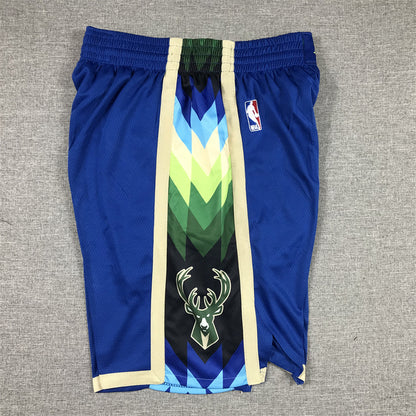 Men's Milwaukee Bucks 2022/23 Blue City Edition Basketball Shorts1