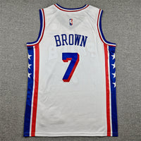 Men's Philadelphia 76ers Jaylen Brown #7 White Swingman Jersey - Association Edition