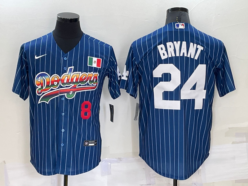 Men's Los Angeles Dodgers Kris Bryant #8-24 Blue Stitched Jersey1