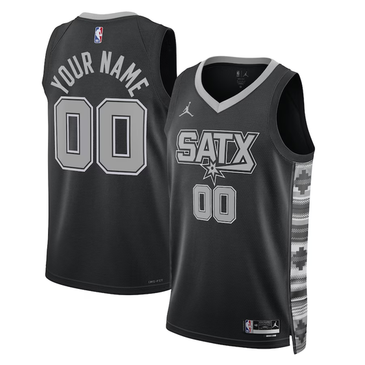 Men's San Antonio Spurs Black 2022/23 Swingman Custom Jersey1 - Statement Edition